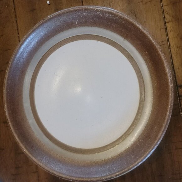 Vintage Otagiri Mocha Brown Rim Salad Plate Stoneware Speckled Japan 8.25 In - Picture 3 of 3